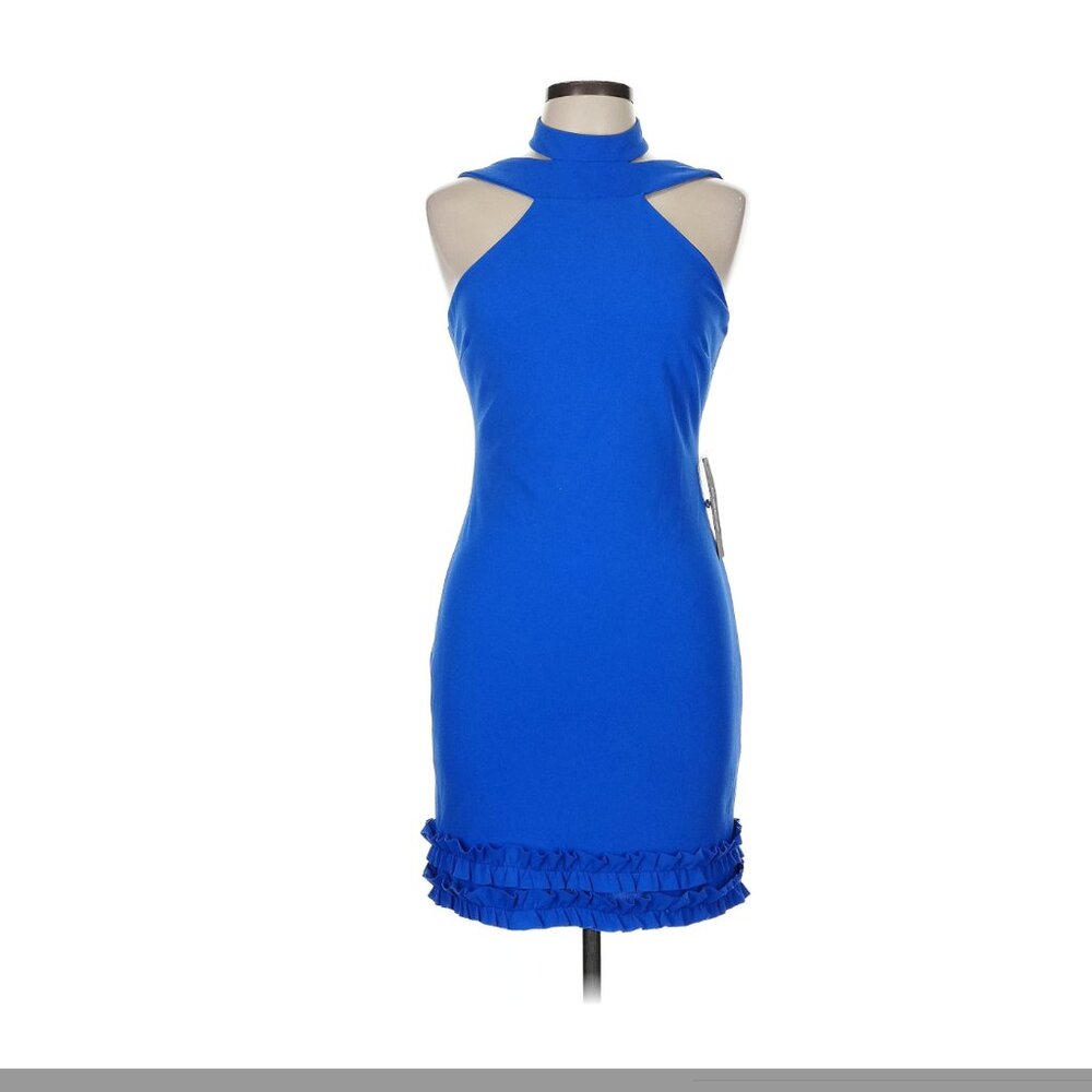 bebe   Ruffled  bottom,  Blue Formal Dress Medium